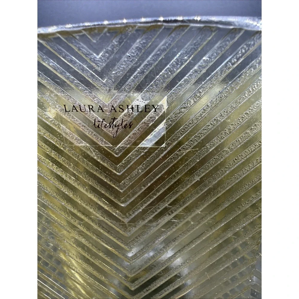Laura Ashley Vintage Trash Can Chevron Pattern 9